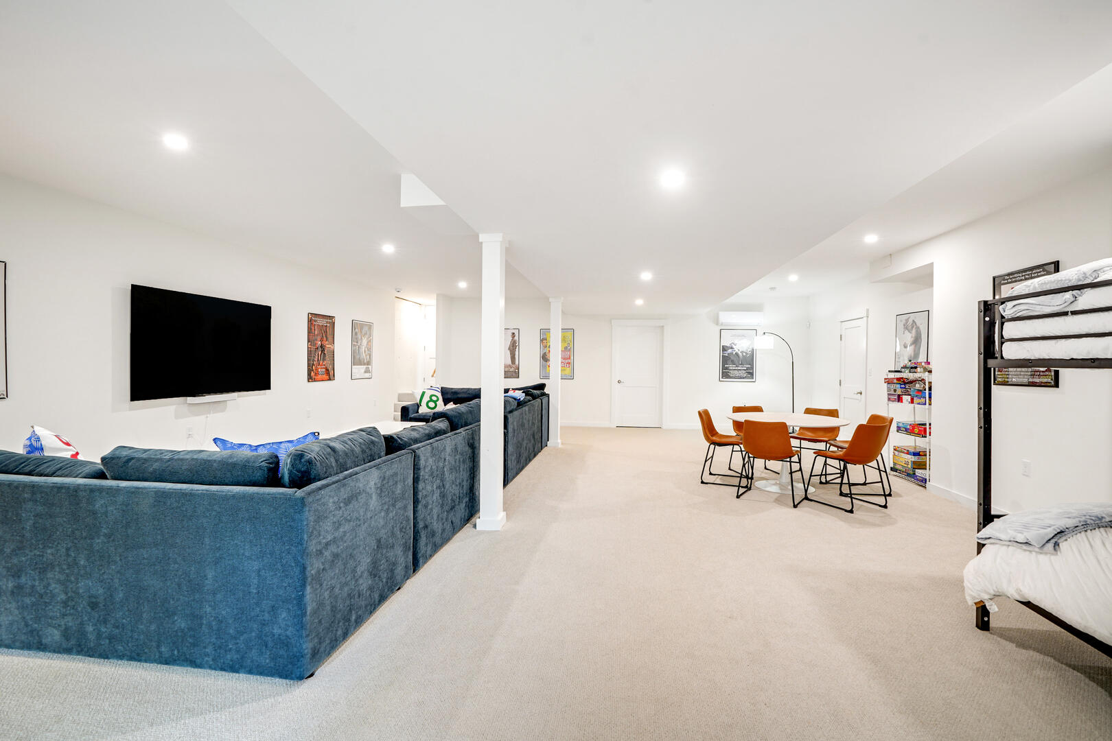 Media Room with Overflow Bunk Bed, Lower Level