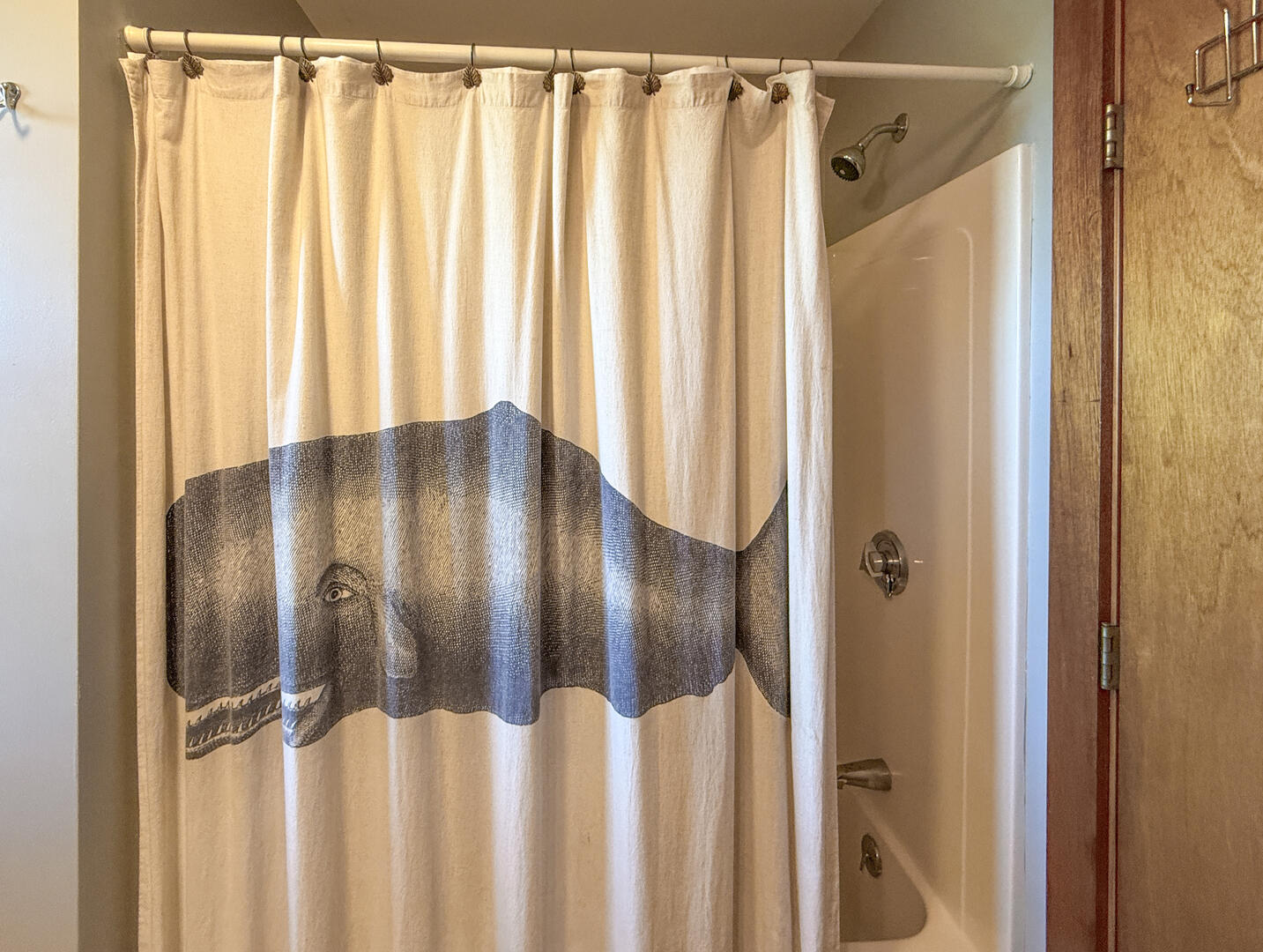 Hall Bath with a Shower Tub Combo, Garage Apartment