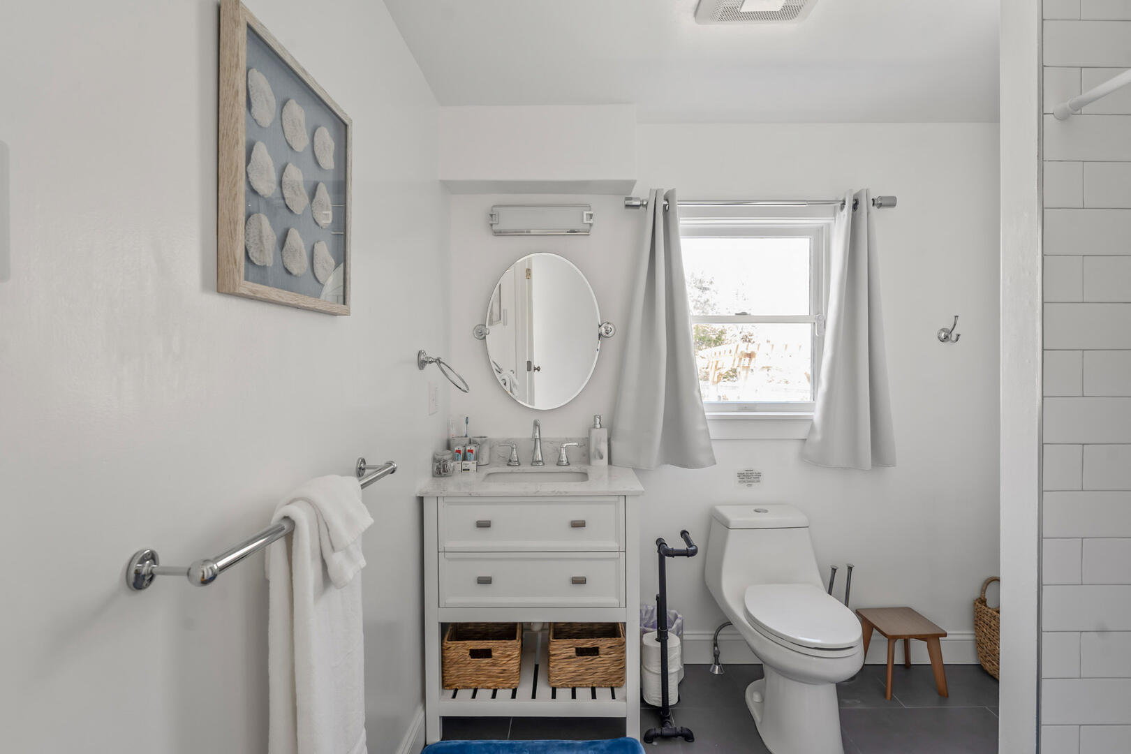 Hall Bath with Shower Stall, First Floor