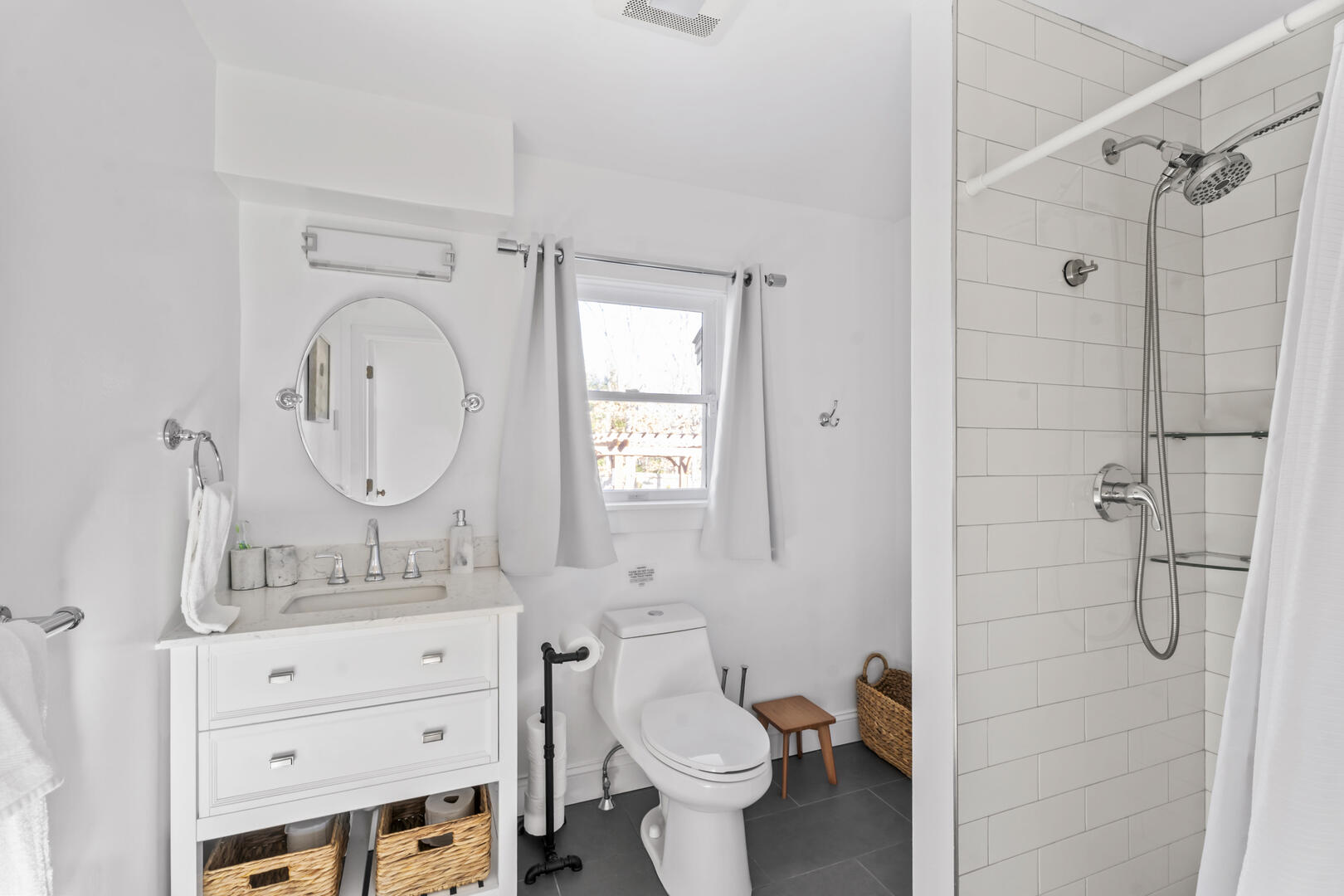 Hall Bath with Shower Stall, First Floor