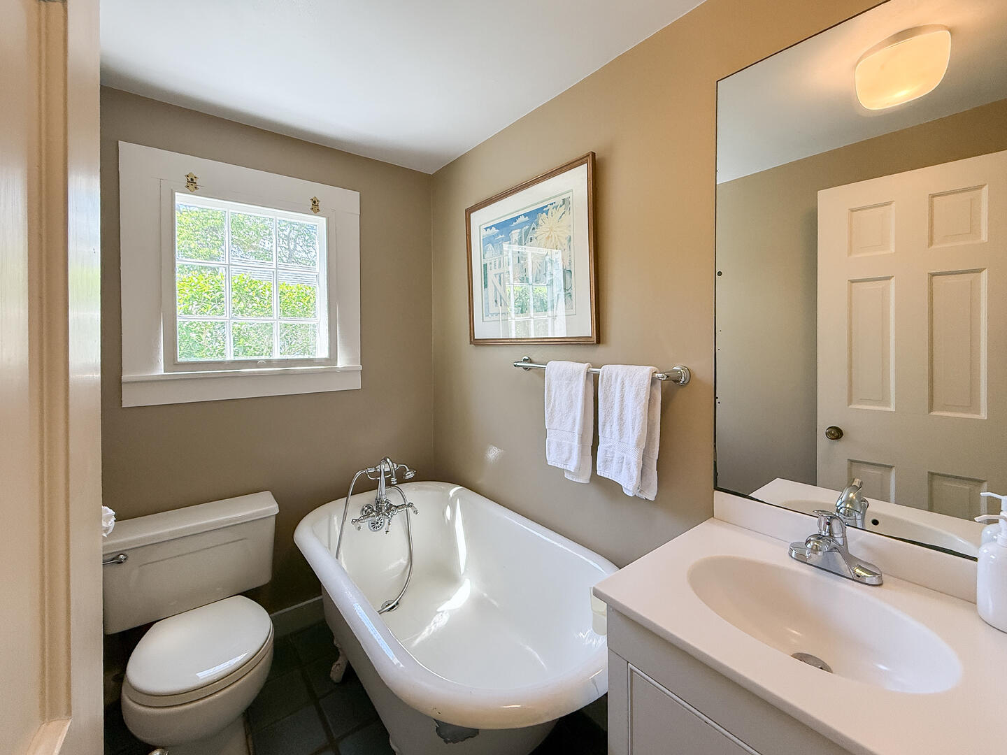 Hall Bath with Tub and Hand Held Shower, First Floor