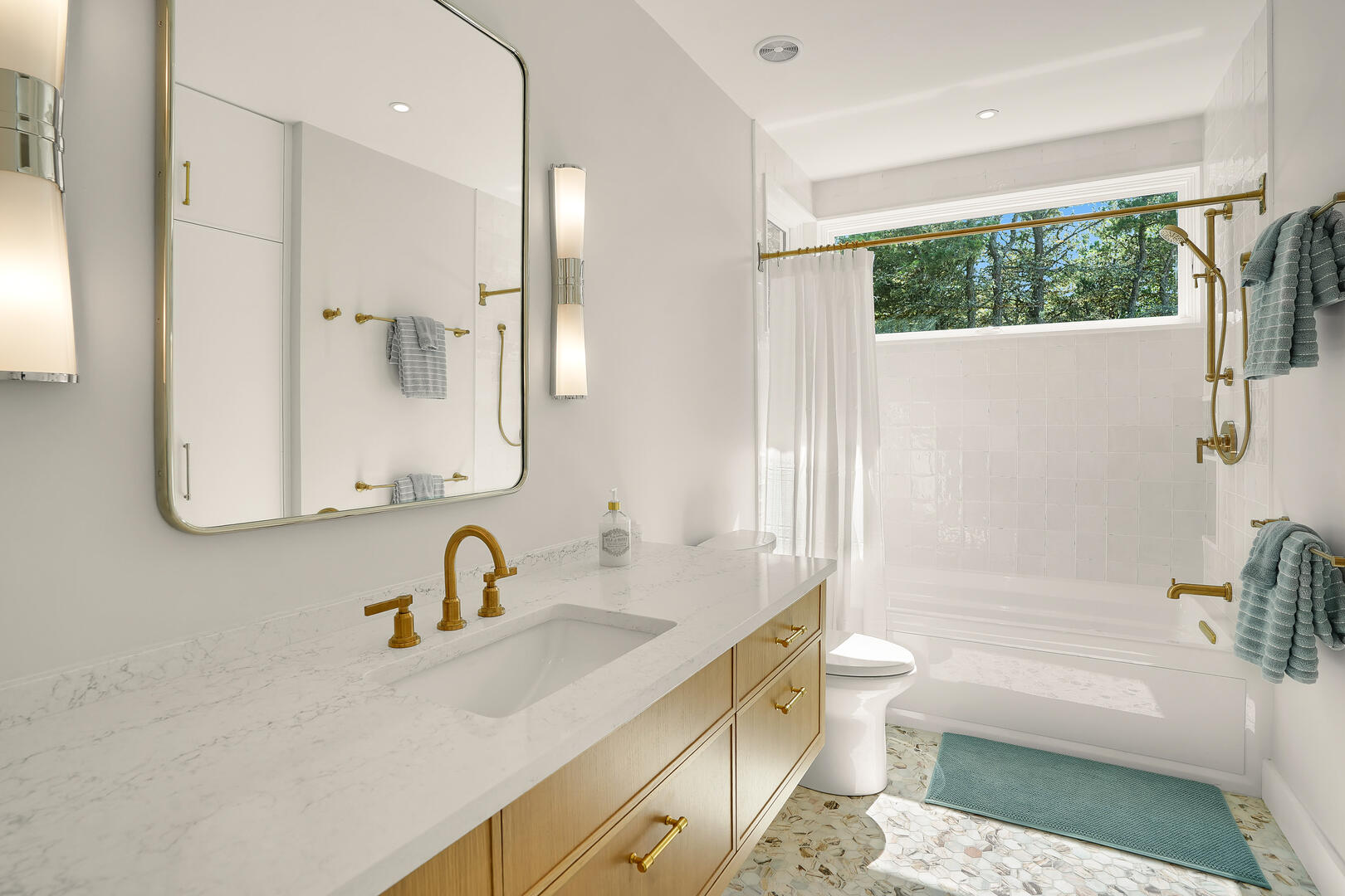 Hall Bath with Shower Tub Combo, First Floor