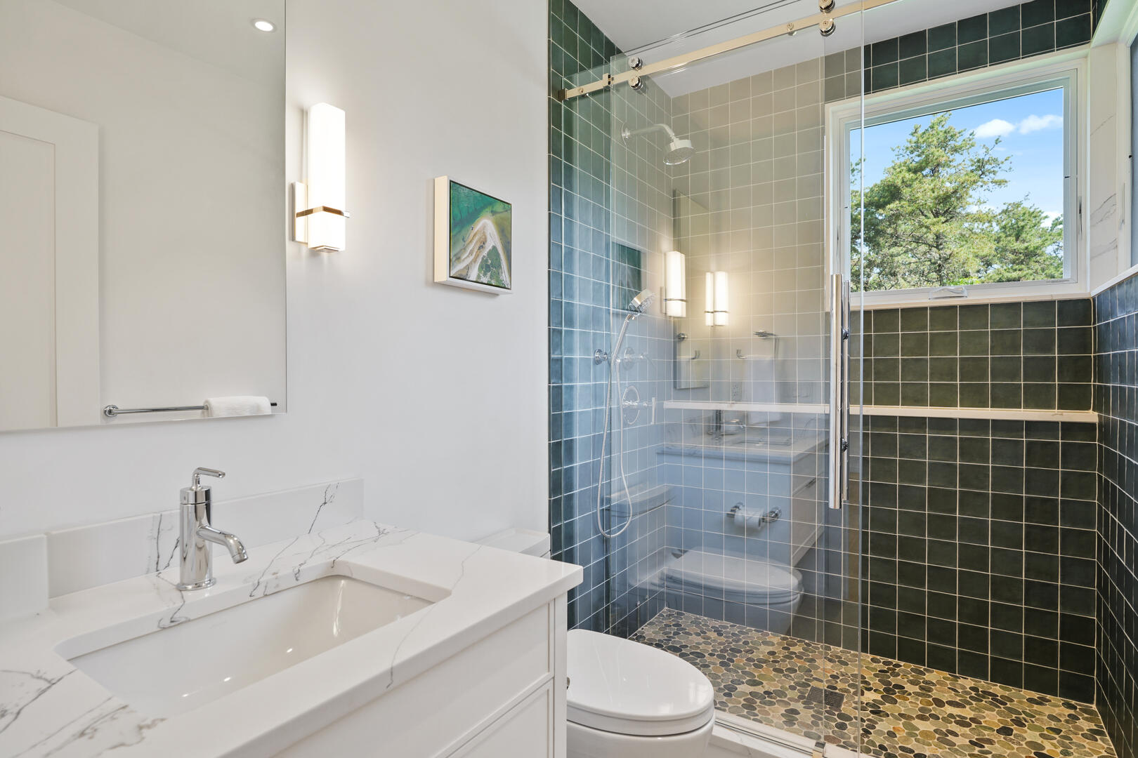 Hall Bath with Shower Stall, First Floor