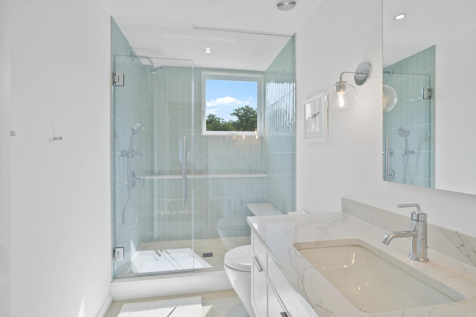 Hall Bath with Shower Stall, Second Floor