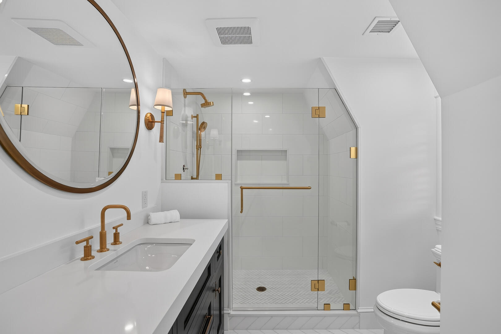 Hall Bath with a Shower Stall, Second Floor Guest House