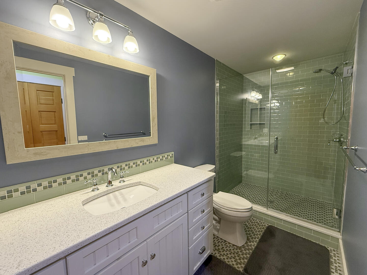 Hall Bath with Shower Stall, Lower Level