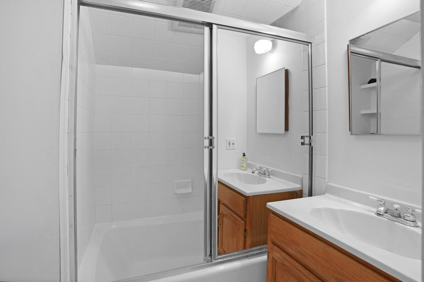Hall Bath with Shower Tub Combo, First Floor