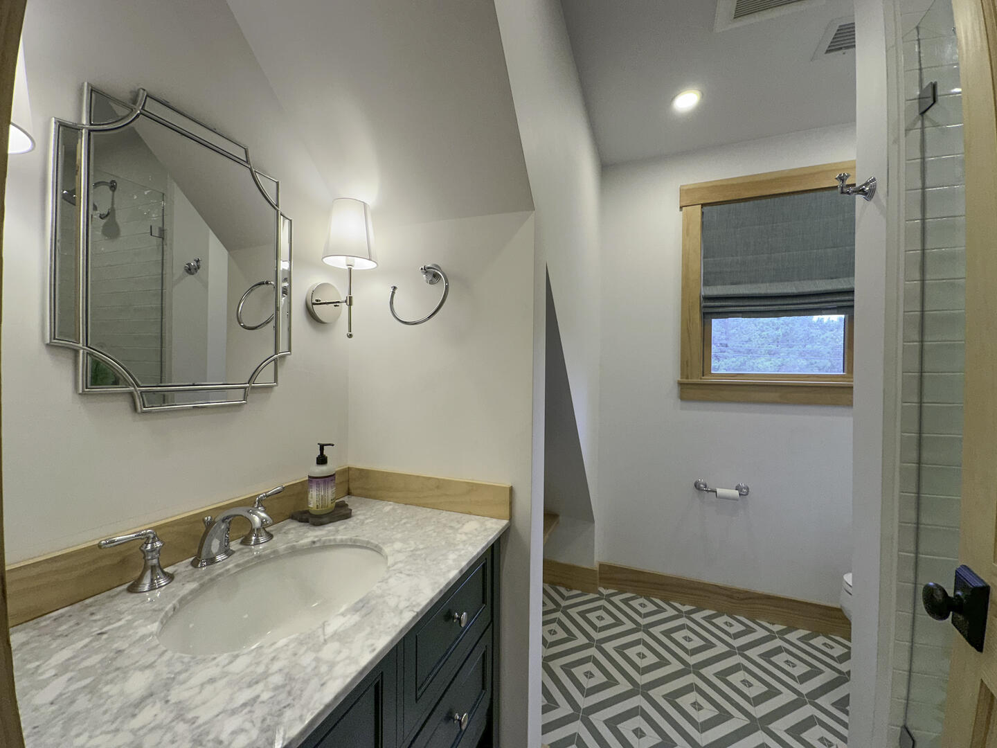 Hall Bath with Shower Stall, Second Floor Guest House