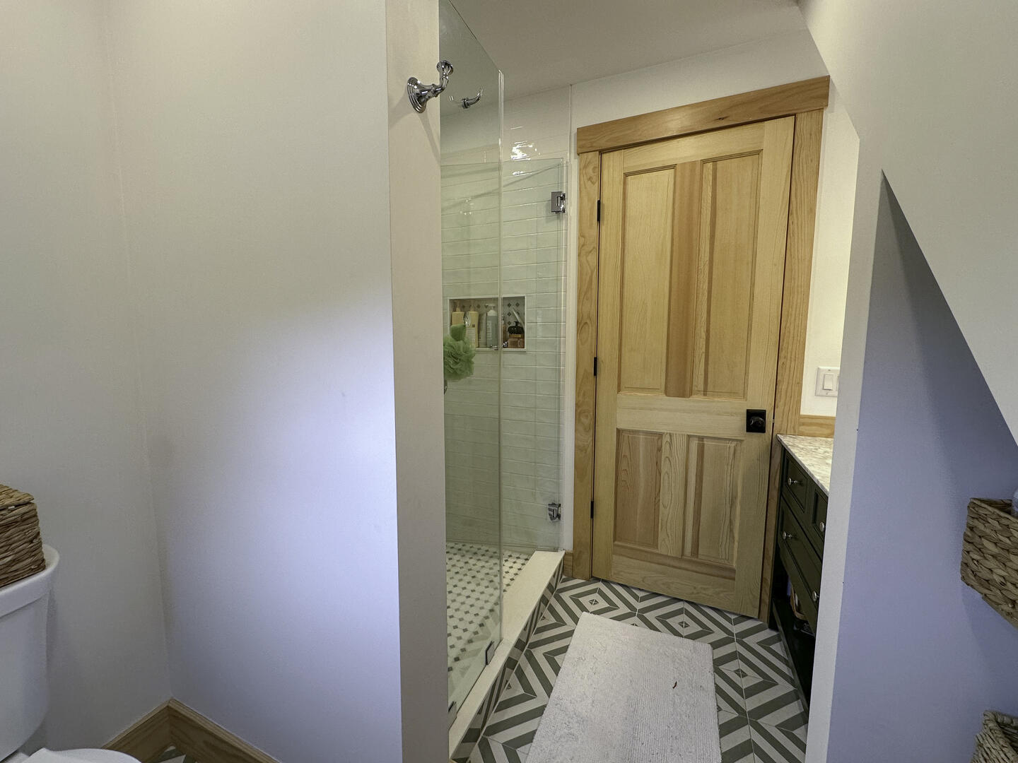 Hall Bath with Shower Stall, Second Floor Guest House