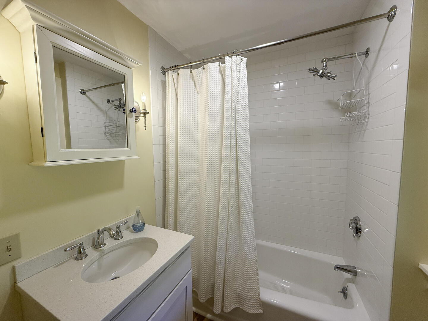 Hall Bath with Shower Tub Combo, First Floor