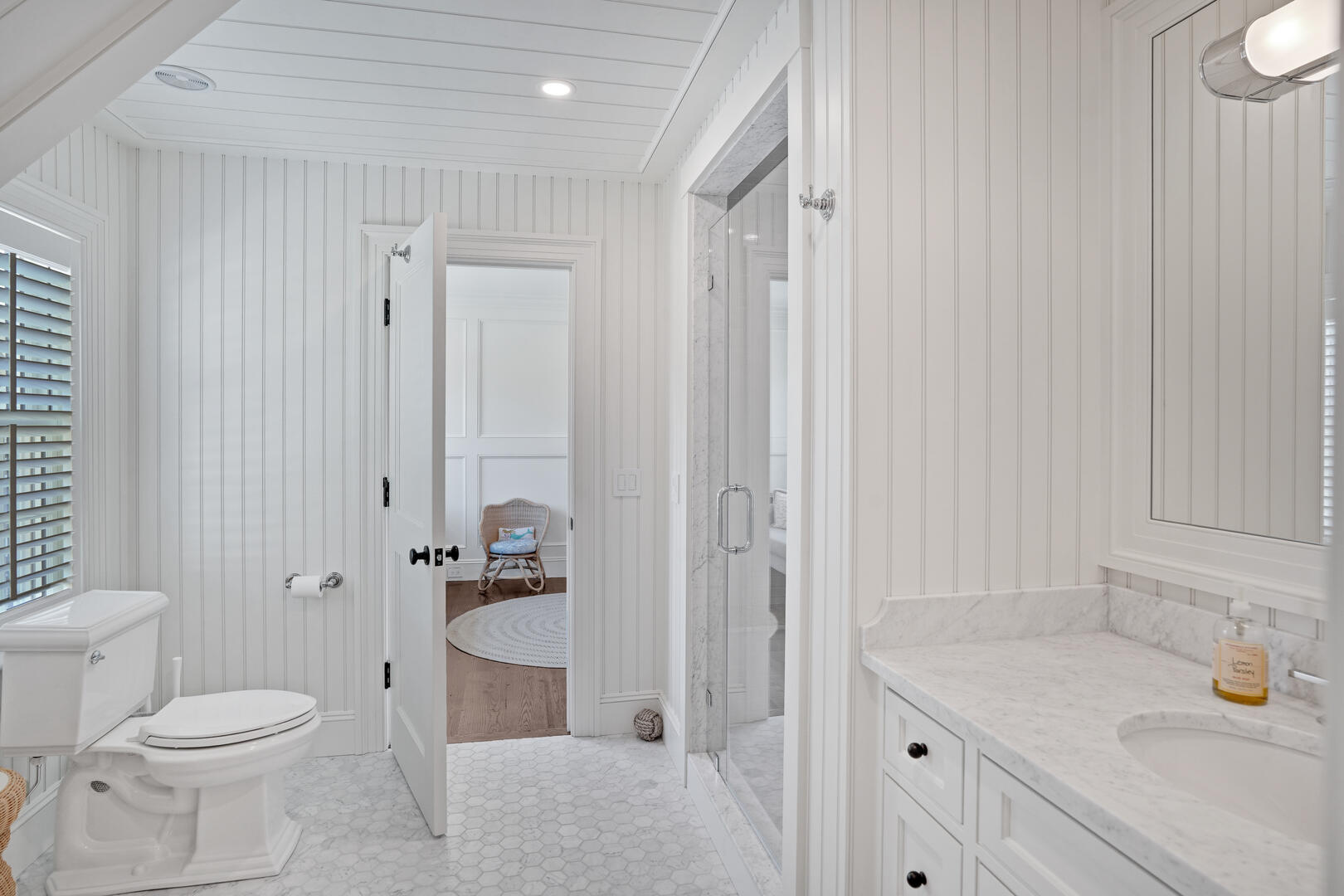 BR2 Adjoining/Hall Bath with Shower Stall, Second Floor