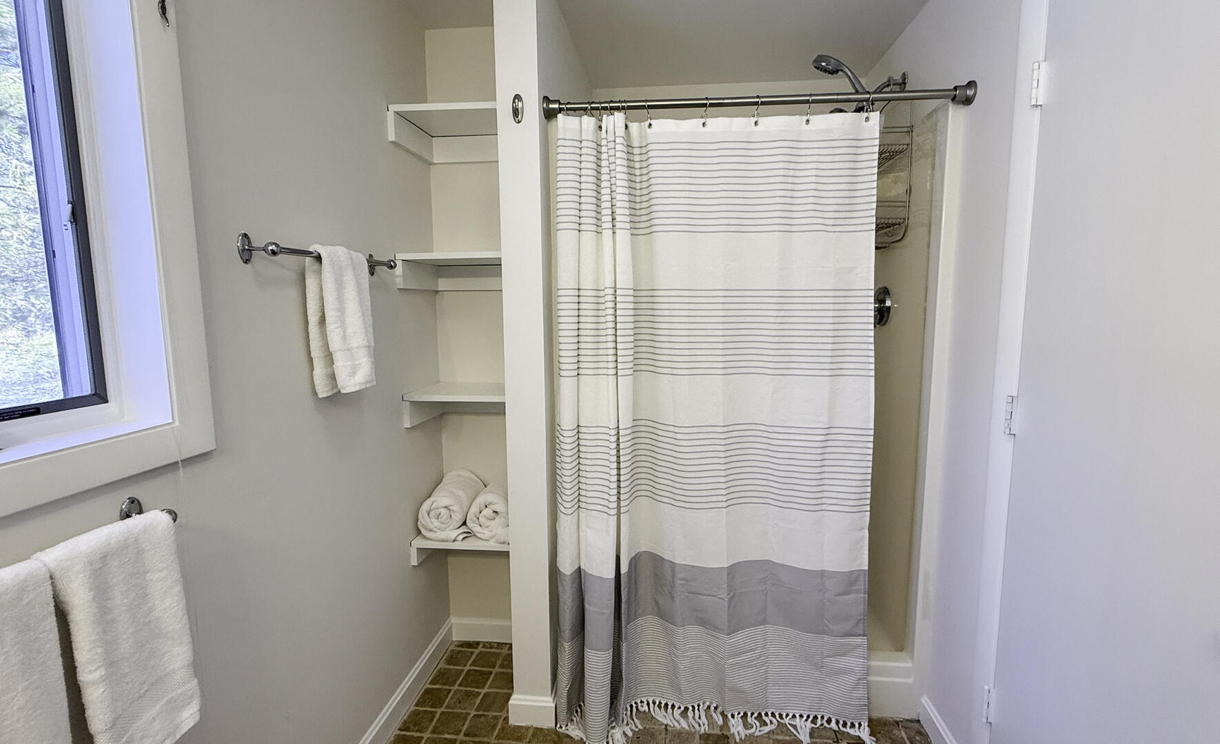 Hall Bath with Shower Stall, First Floor