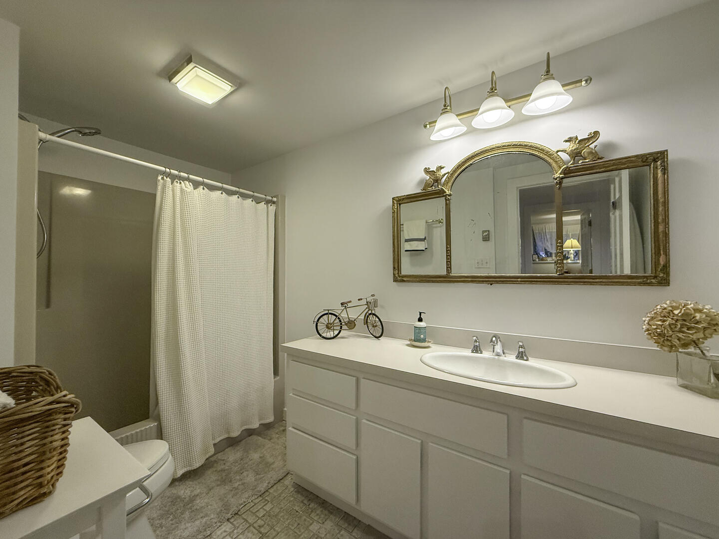 Hall Bath with Shower Tub Combo, Lower Level