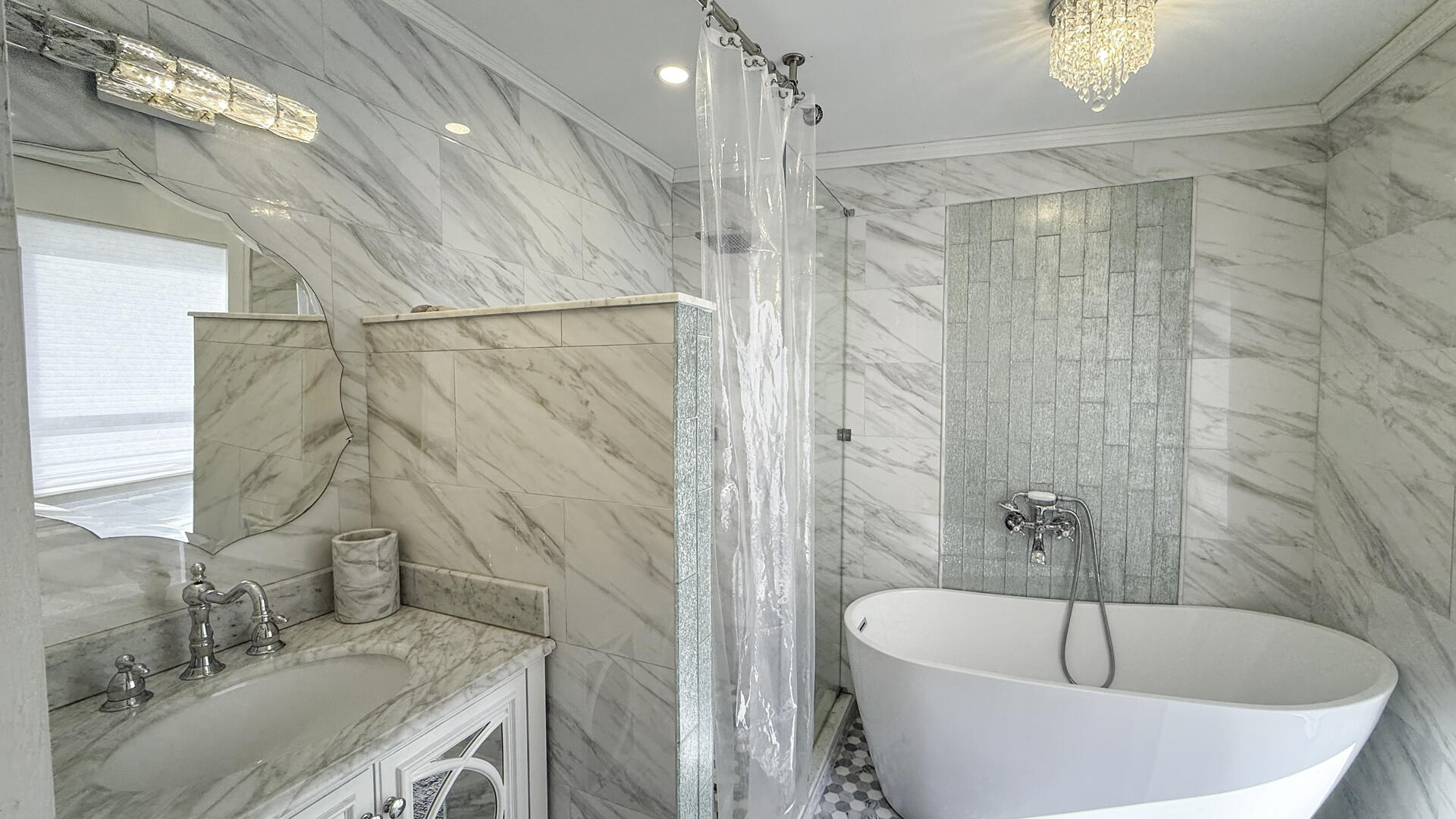 Hall Bath with Shower Stall and Tub, First Floor