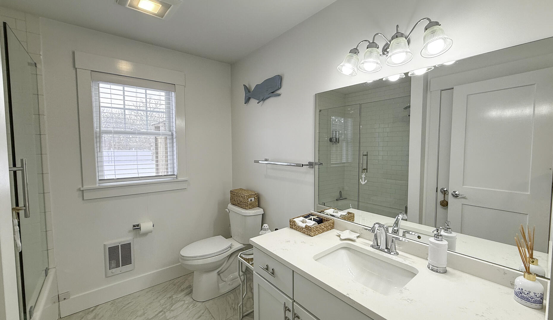 Hall Bath with Shower Tub Combo, First Floor
