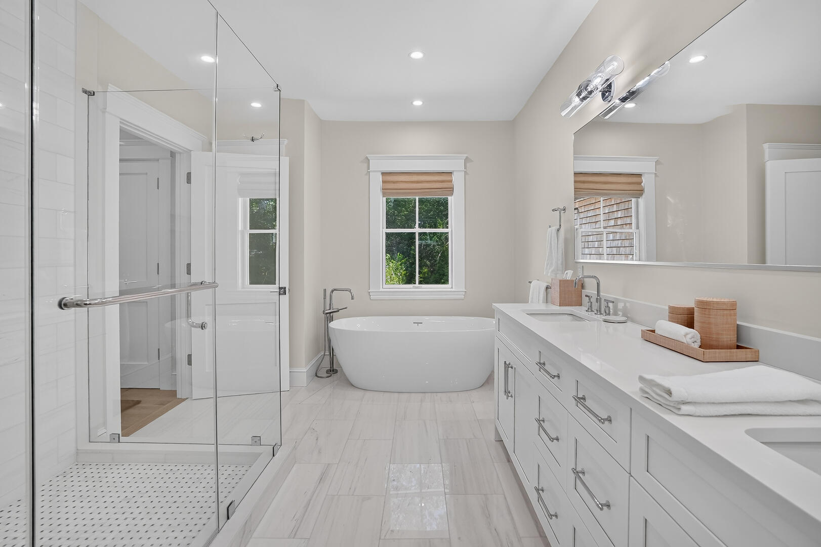 Adjoining Bath for BR3 and BR4 with a Shower Stall, Second Floor