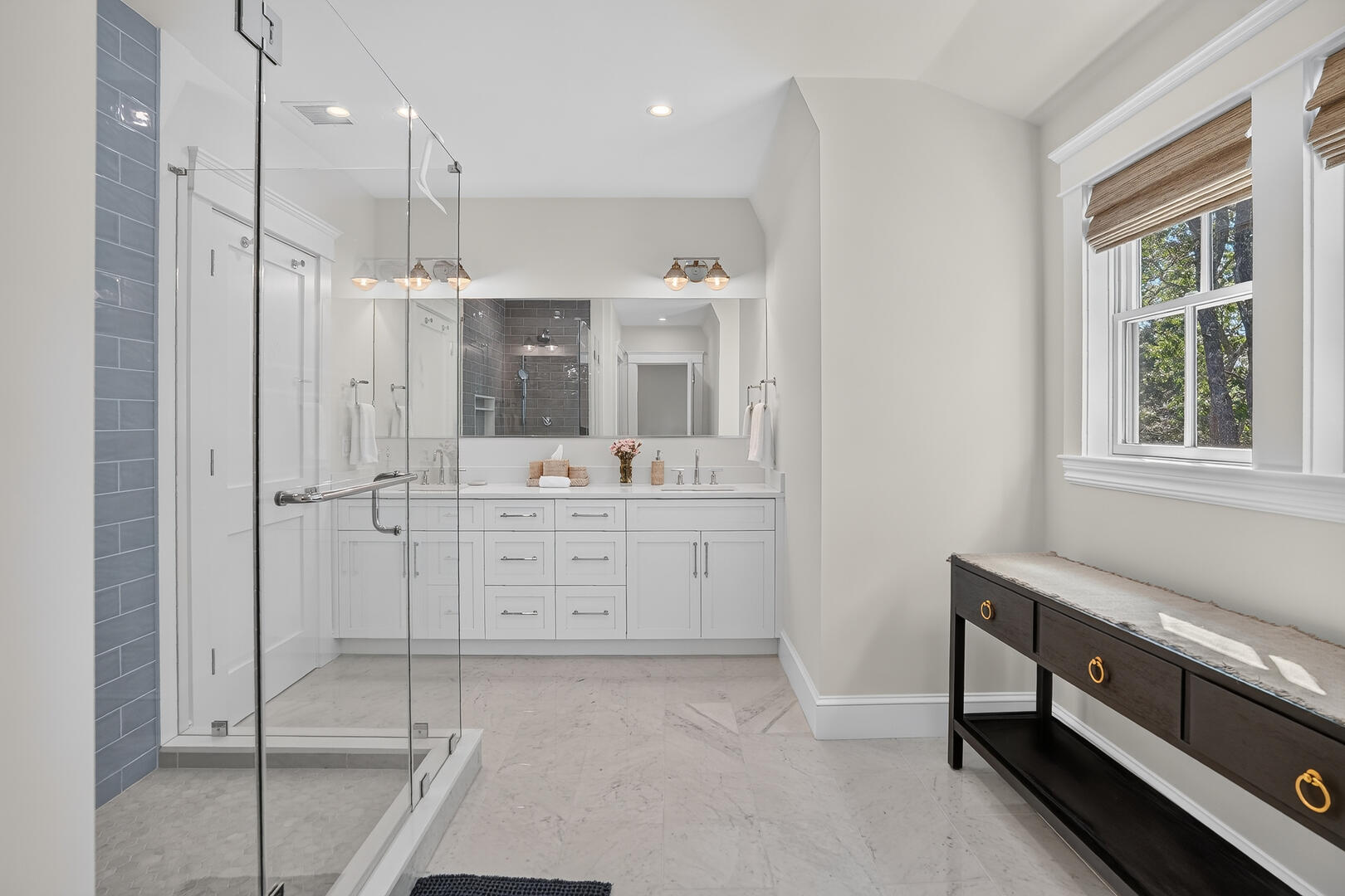Adjoining Bath for BR3 and BR4 with a Shower Stall, Second Floor