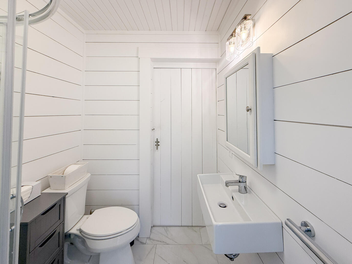 Hall Bath with a Shower Stall, Main Level