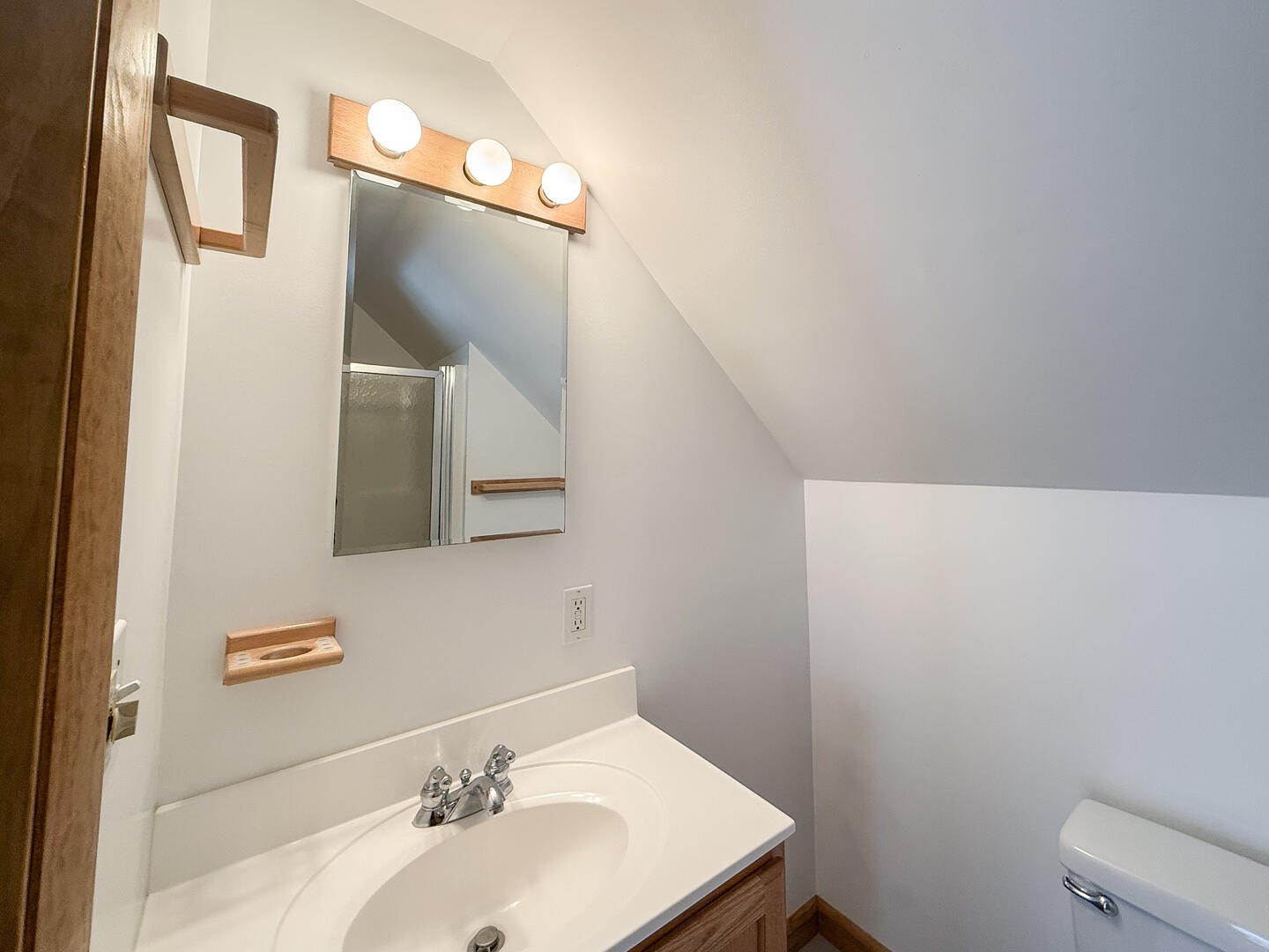 Hall Bath with a Shower Stall, Garage Apartment