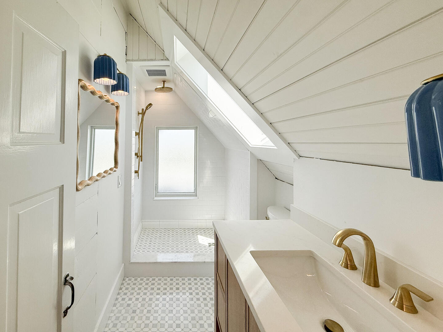 Hall Bath with a Shower Stall, Second Floor