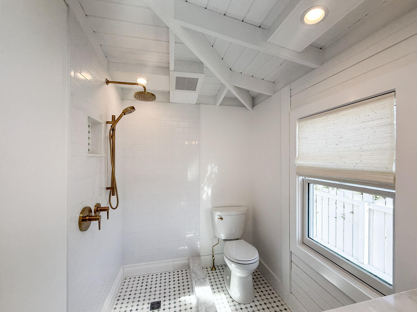 Hall Bath with a Shower Stall, First Floor