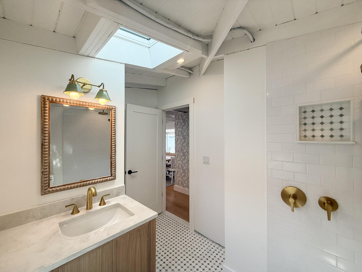 Hall Bath with a Shower Stall, First Floor