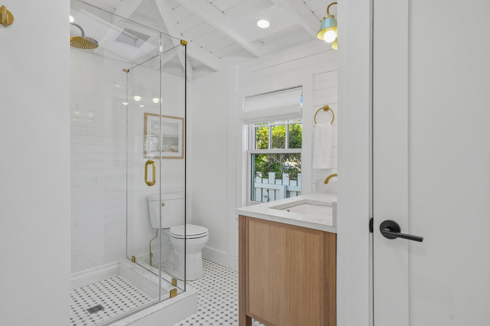 Hall Bath with a Shower Stall, First Floor