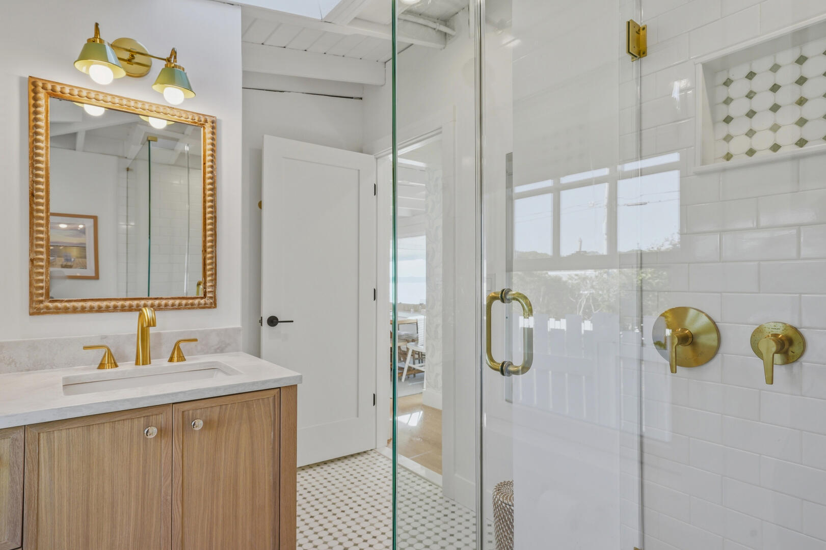 Hall Bath with a Shower Stall, First Floor