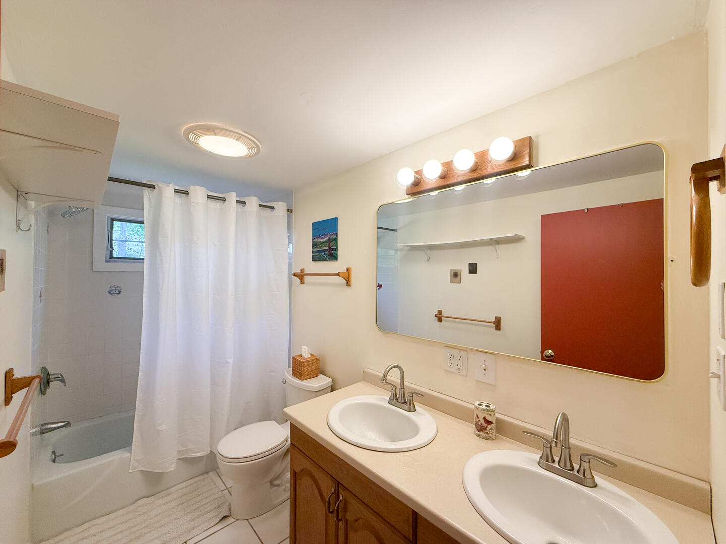 Hall Bath with a Shower Tub Combo, Main Level