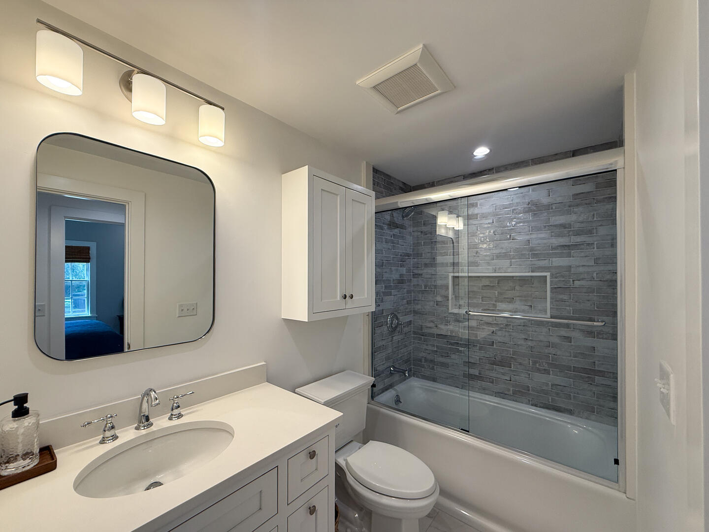 Hall Bath with a Shower Tub Combo, Main Level