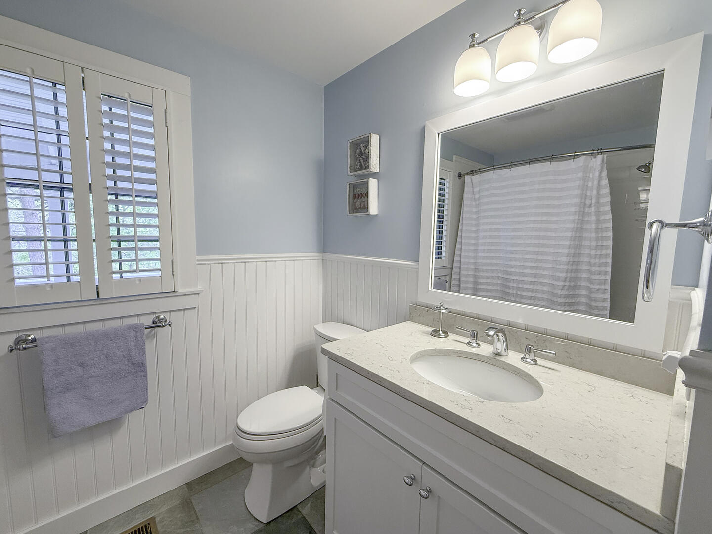 Hall Bath with Shower Tub Combo. First Floor