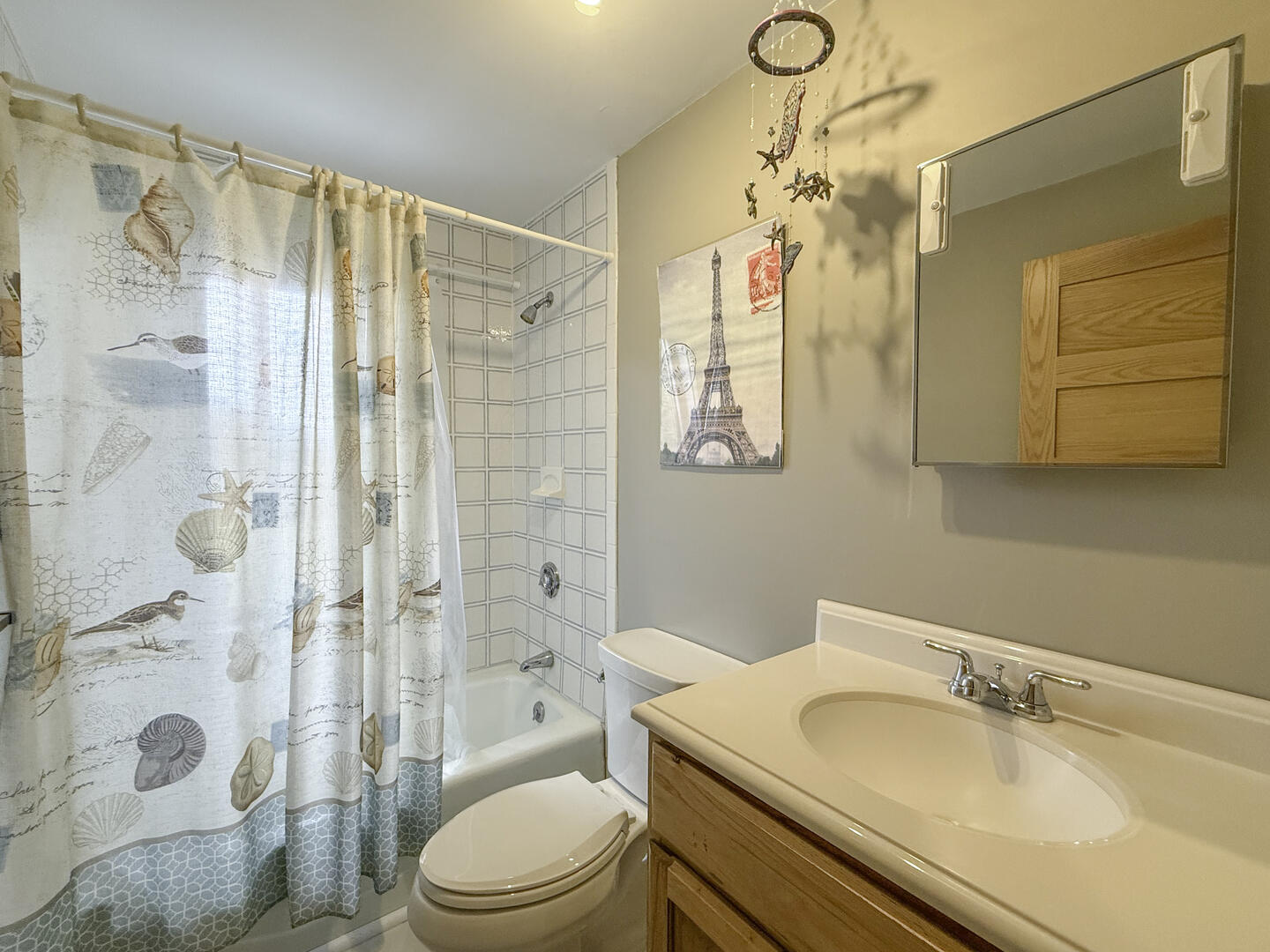 Hall Bath with Shower Tub Combo, First Floor