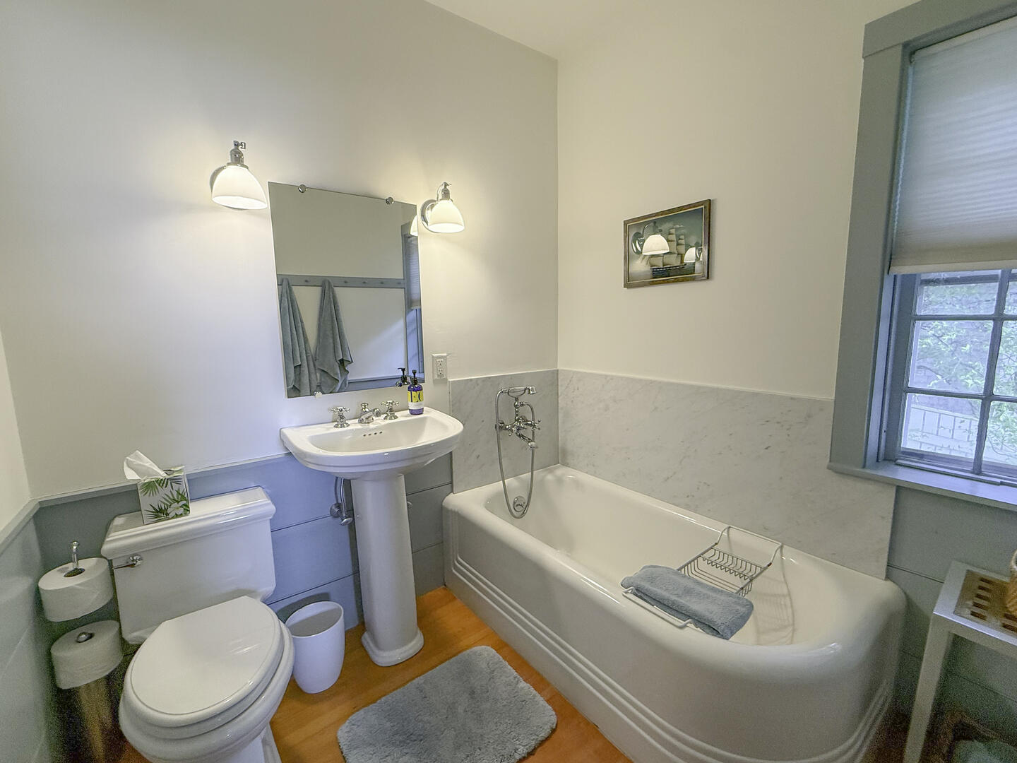 Adjoining Hall Bath with Tub and Hand Held Shower, First Floor