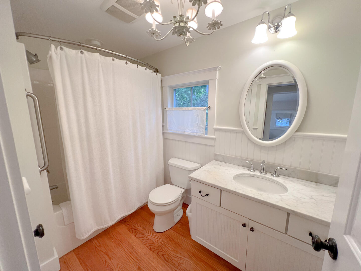 Hall Bath with a Shower Tub Combo, Main Level