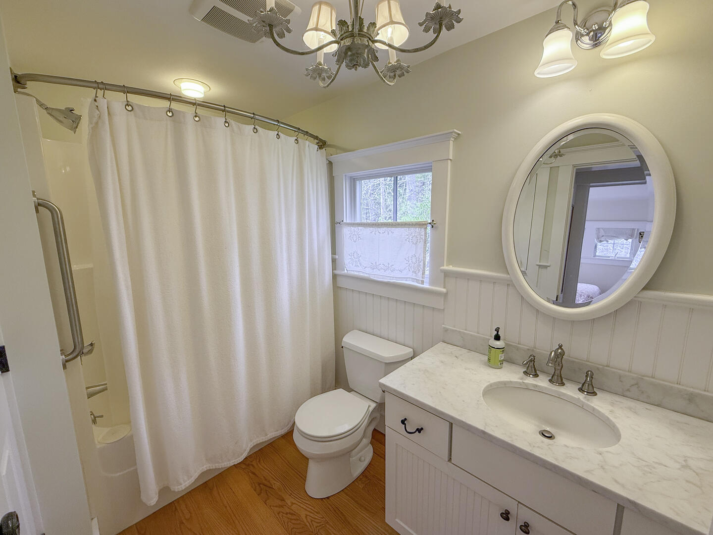 Hall Bath with Shower Tub Combo, First Floor