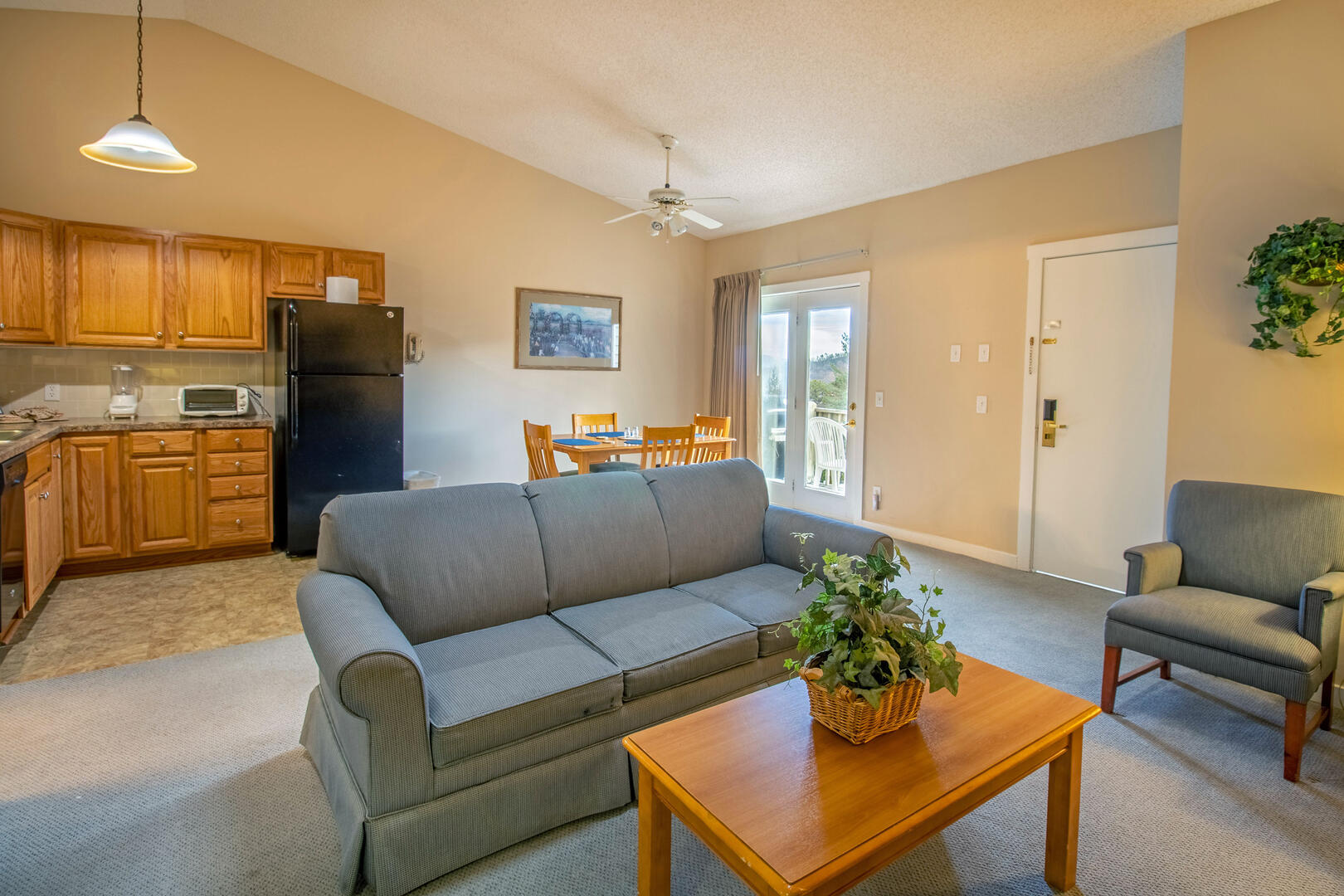 Enjoy a cozy living area with a queen sleeper sofa